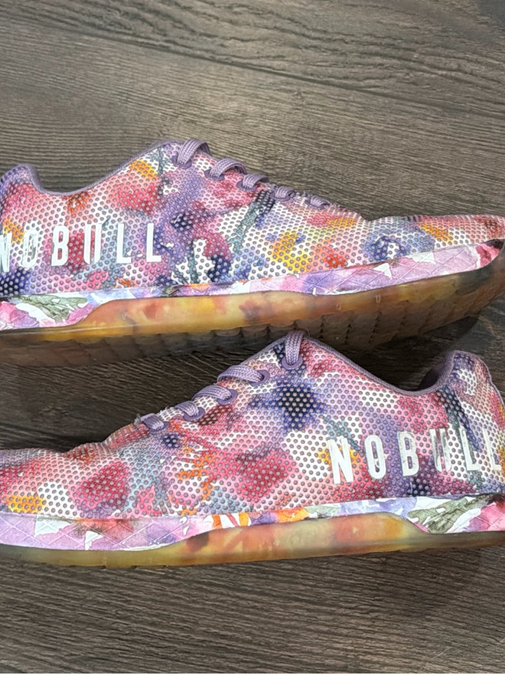 NOBULL Women's Outwork Floral Training Shoes in Purple Multi-Color